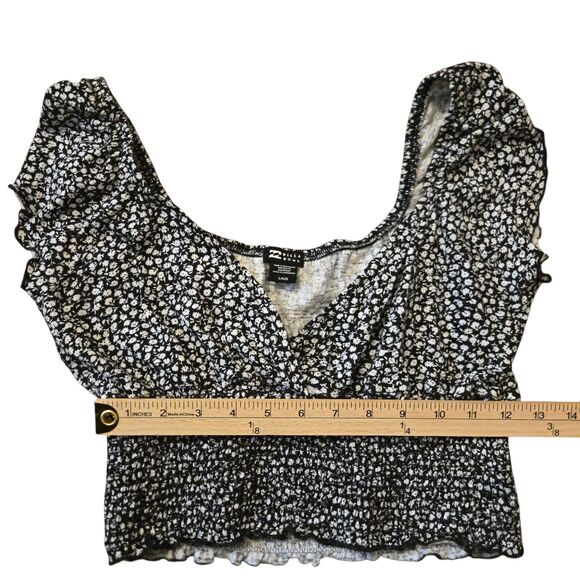 Y2K Billa Bong Large Crop Top Coquette Milk Maid Preppy Floral - Picture 6 of 9